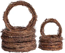 Grapevine Wreath Set, Marrywindix 10 Pieces 2 Sizes Natural Vine Branch Brown 