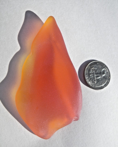 Sea Glass, Beautiful Rare Large Orange and Yellow