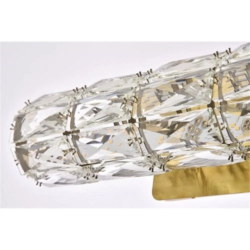 Elegant Lighting Valetta 18" Metal and Crystal LED Linear Wall Sconce in Gold - Picture 6 of 8
