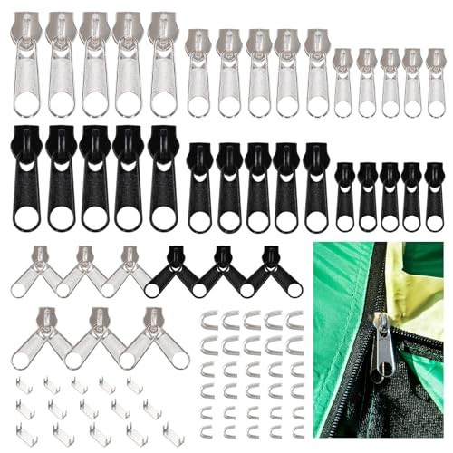 84 Pcs Zipper Repair Kit - #3#5#8 Nylon Coil Replacement, Bottom & Top Stop,