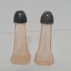 Hocking Glass Pink Depression Glass Salt & Pepper Shaker Set, Mayfair Open Rose