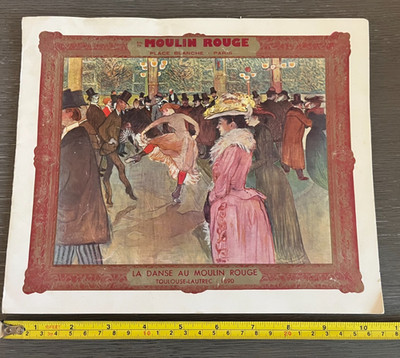 Vintage Souvenir Photo Bal Du Moulin Rouge Paris France