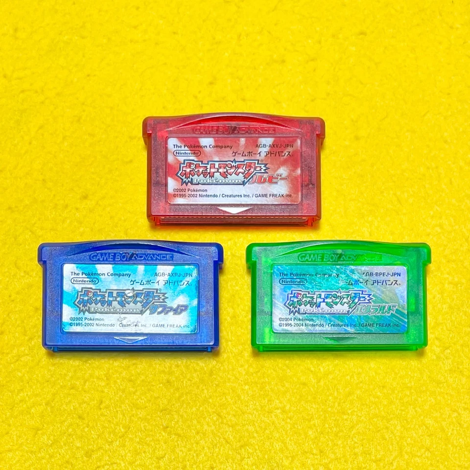 Lot 3 Pokemon Ruby Sapphire Emerald Nintendo Gameboy Advance GBA Japan JP Tested - Image 2 of 4