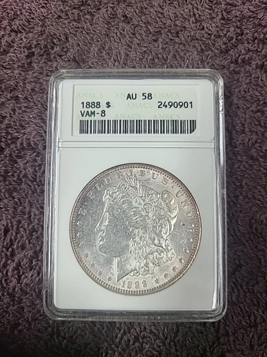 1888-P   Morgan Silver Dollar  VAM 8 AU58