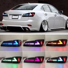 2X RGB Color LED Tail Lights For Lexus IS250 IS350 ISF 2006-2013 Animation Lamps
