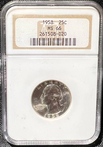 1958 Silver Washington Quarter-NGC MS 66 Brilliant Uncirculated