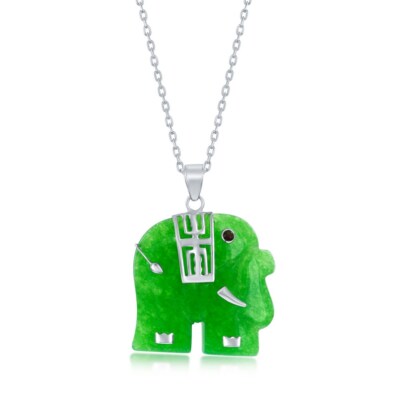 Anhänger Sterlingsilber Elefantenform Jade