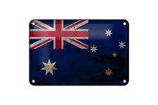 Blechschild Flagge Australien 18x12 cm Flag Australia Rost Deko Schild