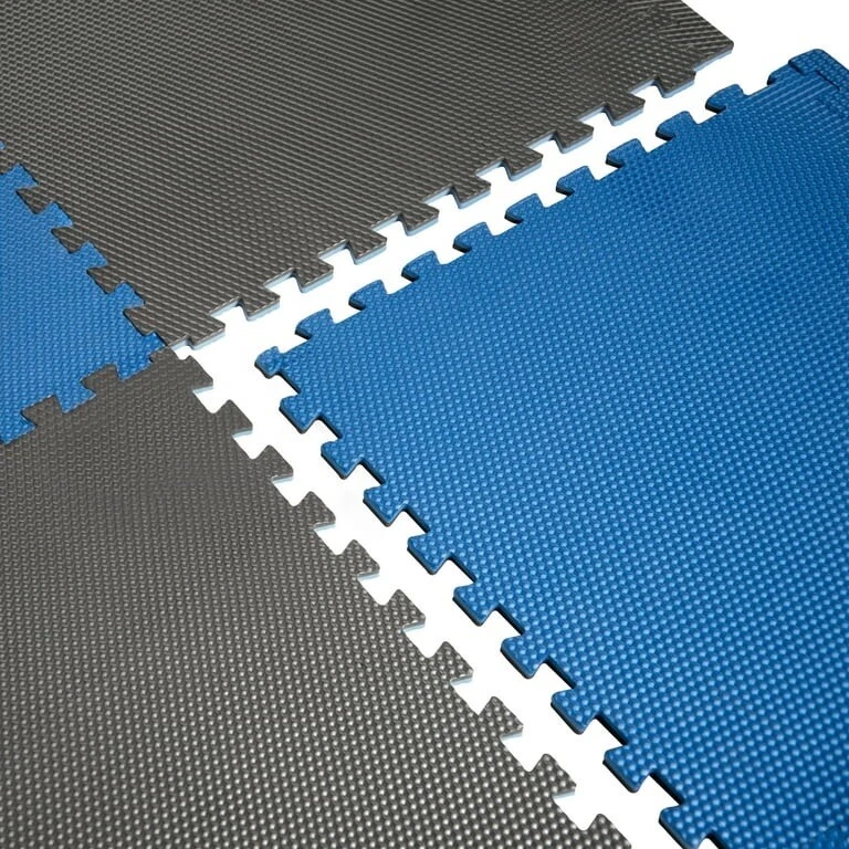 CAP Reversible 4 Piezas 13.7 pies cuadrados X 0.50 pulgadas Grueso Puzzle Estera de Ejercicio Gris/Azul Foto 2 de 4