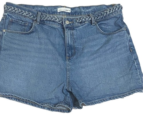 Made & Loved Loft Cut Off Shorts 16 Denim geflochtener Gürtel leichte Wäsche 3"" Hochhaus
