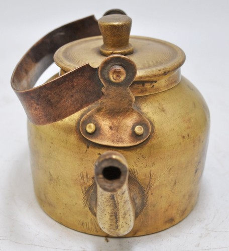 Vintage Brass Tea Kettle Pot Original Old Hand Crafted - Picture 3 of 7