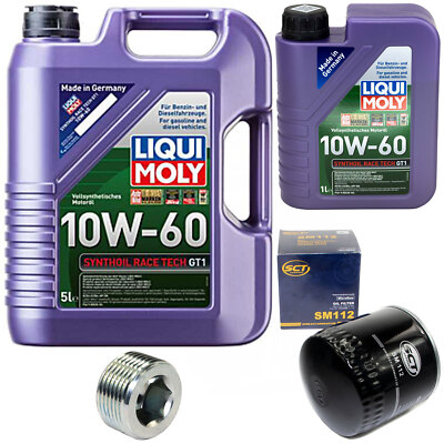 Motoröl Set 10W-60 LIQUI MOLY 6 Liter + Ölfilter für Lancia Dedra Delta Kappa