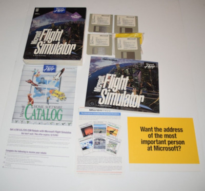 1995 Microsoft Home Flight Simulator MS DOS 5.10 Floppy 3.5 Disks Big Box 