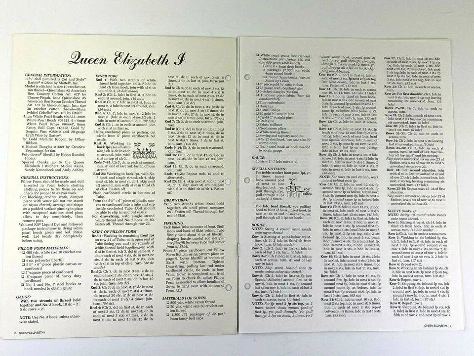 Annie's Attic Crochet Queen Elizabeth 1 The Royal Court Collection Fashion Doll - Image 3 of 4