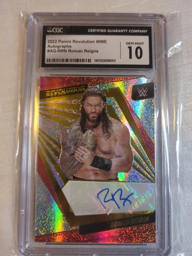 2022 Panini Revolution WWE Autographs #AG-RRN Roman Reigns CGC 10 Wrestling GM+