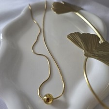 18K Gold Plated Stainless Steel Chain Necklace Jewelry for Women, New