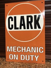 CLARK  gasoline garage Mechanic Gas man cave sign