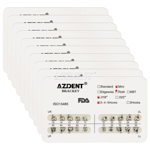 Brackets dentales de ortodoncia AZDENT mini ganchos Roth 018 3-4-5 - Imagen 3 de 23