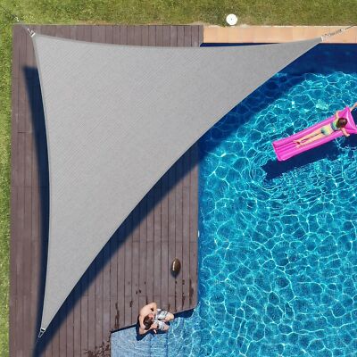 ColourTree Grey Custom Size Triangle Sun Shade Sail Canopy Fabric Outdoor Patio