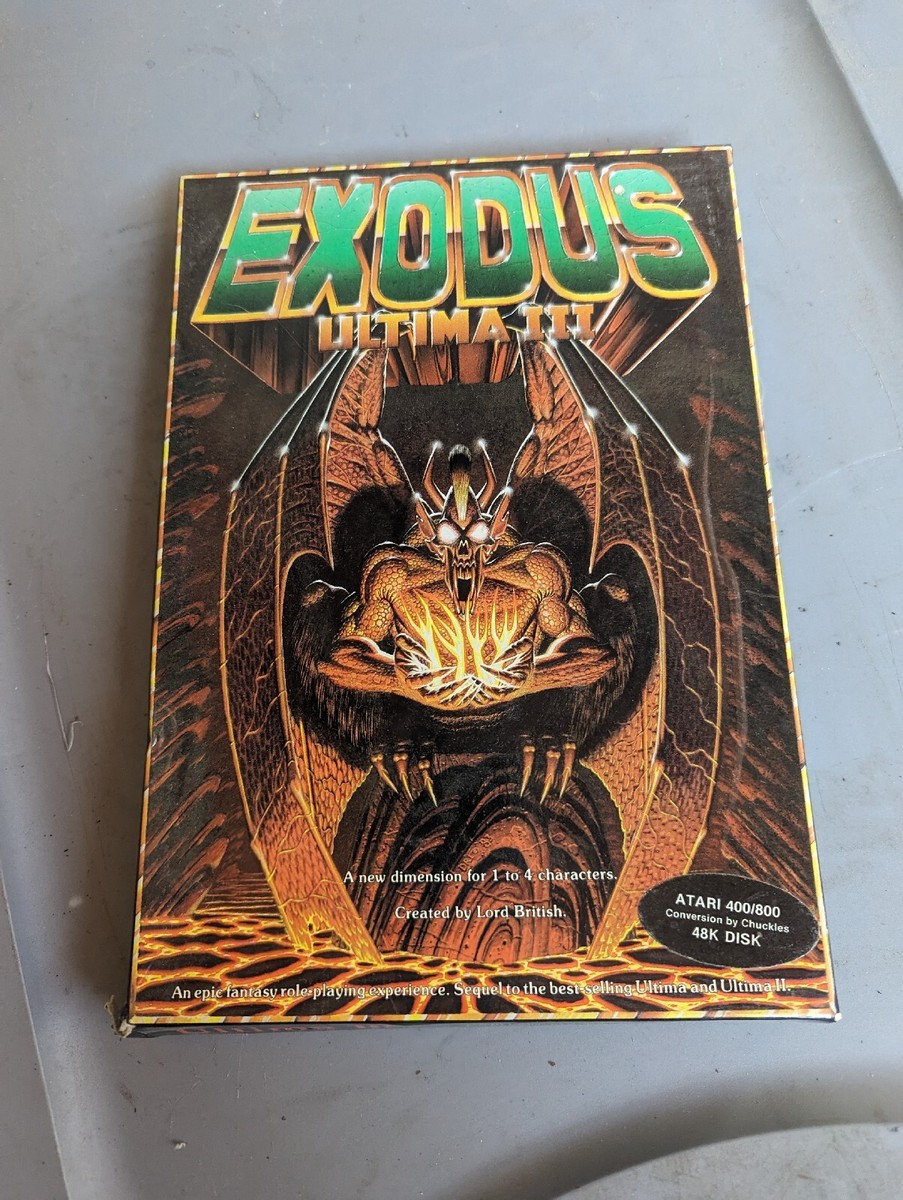 COMPLETE IN BOX Ultima III 3 Exodus Atari 400 800 5.25 Floppy Disk