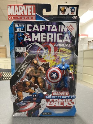 Wolverine & Captain America Greatest Battles Marvel Comic 2 Pack Action Figures