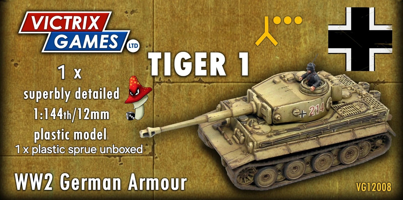 Victrix 1 x German Tiger I 1:144 scale WWII Tank VG12008 1 x Sprue Unboxed