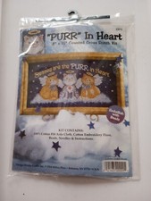 New Design Works Counted Cross Stitch Kit  Purr  in Heart Angel Kittens 2375