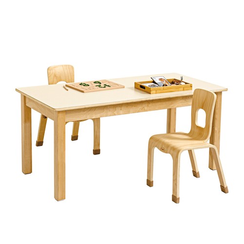 Jooyes Kids Birch and White Rectangular Table - H58cm - Picture 2 of 9