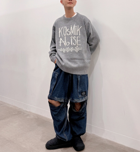 Undercover Jun Takahashi GU Crew Neck Sweater KOSMIK NOISE Gray XS