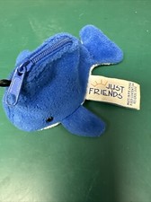 Just Friends Plush BLUE WHALE Security Lovey Toy With Zippered Pocket