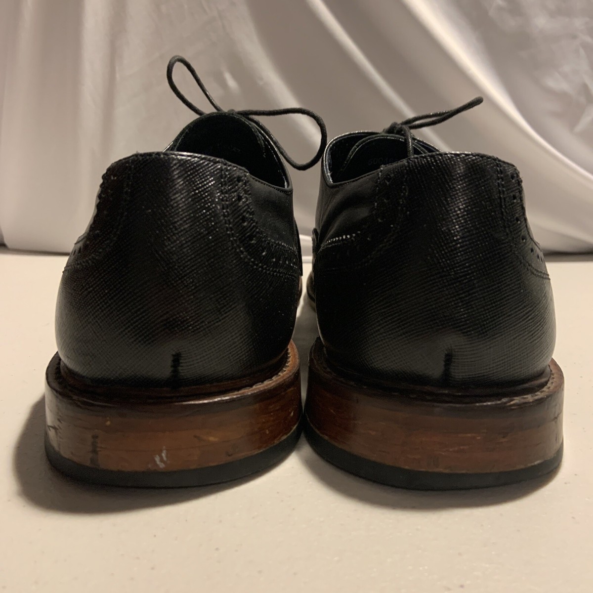 aston grey black dress shoes Aston Grey Black Leather Wingtip Oxford Dress Shoes Mens Size 11 Genuine