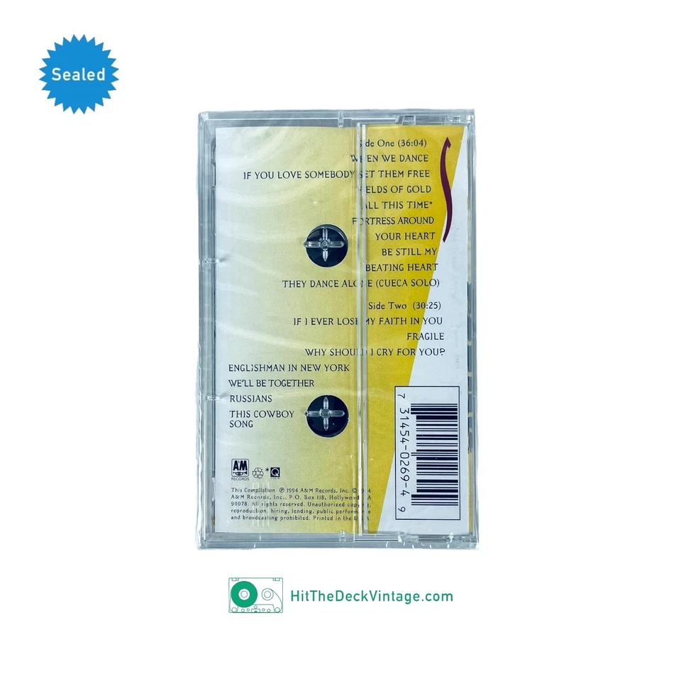 Sting Best Of 1984-1994 Cassette Tape (1994) w/ Hype Sticker US 1st SEALED - Image 2 of 4