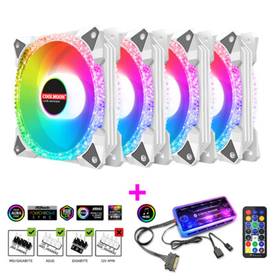 120MM COOLMOON Magic Diamond AS2 Computer Case Fan With ARGB Remote Controller