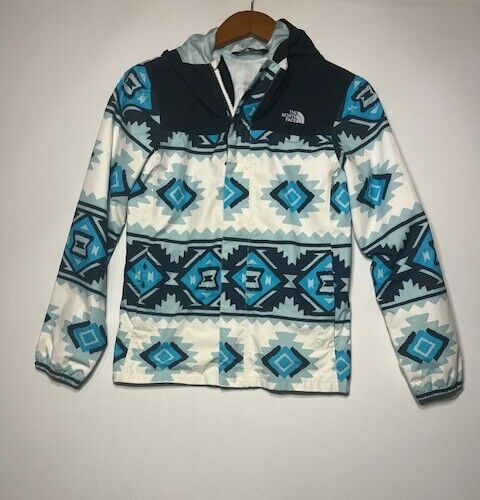 Girls North Face Resolve Reflective Tribal Aztec Windbreaker Dri-vent Sz L 14/16 - Picture 1 of 8