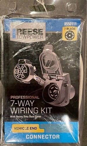 78116 Reese Towpower Wiring Adapter, 7-Way Round To 4-Way Flat, W/ LED