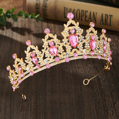 Kristall Haar Tiara Krone Strass Stirnband Barock Braut Tiaras Hochzeit - Picture 6 of 27