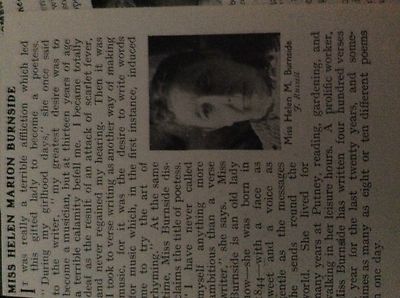 m5-2g ephemera 1912 small article miss helen m burnside writer
