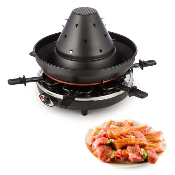 KäSe Raclette Fondue Tatarenhut Tisch Grill 6 Personen Pfannen Gourmet 1500W-image