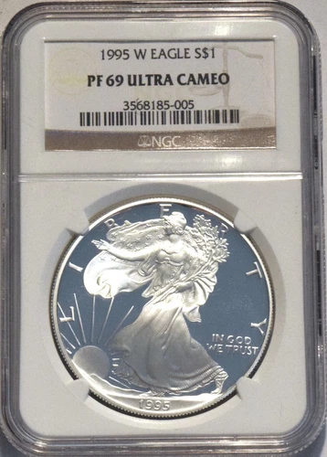 1995 W $1 NGC PF 69 UCAM PROOF American Silver Eagle 1 oz 10th Anniversary Set
