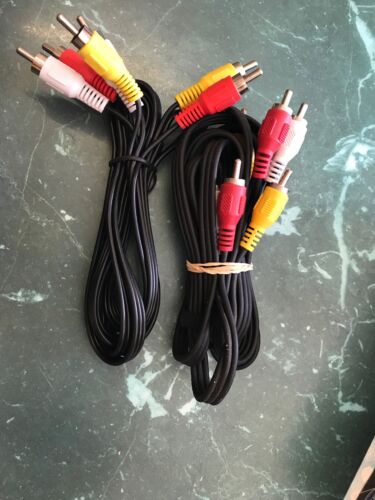 2 x RCA Male Video/Audio stereo Cables - Picture 1 of 3