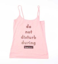 Love Island Womens Pink Cotton Blend Pyjama Top Size M love island