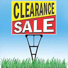 18"x24" CLEARANCE SALE Outdoor Yard Sign  Stake Sidewalk Lawn Store Big Sales