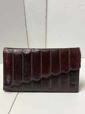 Vintage Snakeskin envelope wine/burgundy color  TrinidadVintage