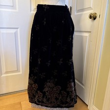 VINTAGE VELVET Herman Geist Navy Blue Maxi Skirt Size 10 Vintage Size See Photos