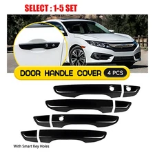 Glossy Black Door Handle Cover for 16-21 Honda Civic w/ Smart Keyhole ABS 4-40x