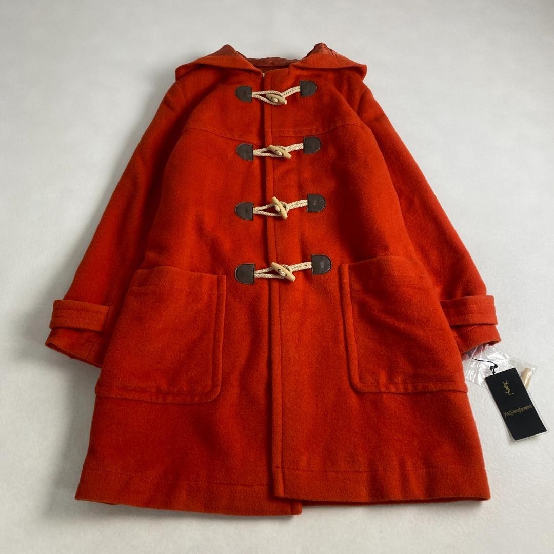 w3115 Cappotto Yves Saint Laurent colore raro arancione con cappuccio 100% lana 