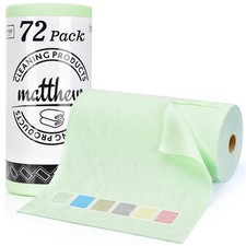 Matthew Microfiber Cleaning Cloth Roll 72Pack 12" x 12" Reusable Paper Towe...
