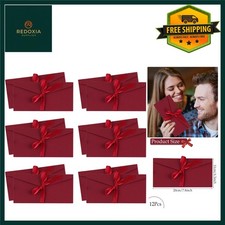 Elegant Vintage Kraft Ribbon Envelopes Red 12 Pack 7.9 x 4.3 Inch