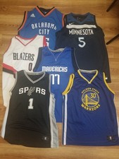 6 NBA JERSEYS!! WEMBANYAMA CURRY EDWARDS DONCIC DURANT WARRIORS SPURS YOUTH XL
