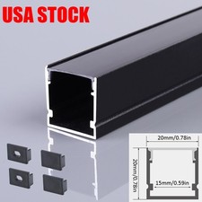 USA - 3.28ft Each LED Aluminum Channel Black LED Strip Diffuser Channel w/ Cover